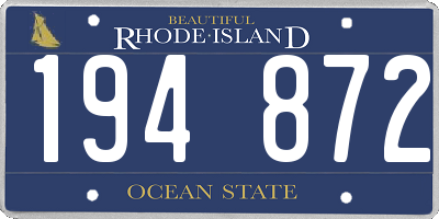 RI license plate 194872