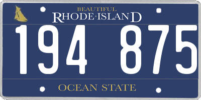 RI license plate 194875