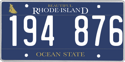 RI license plate 194876