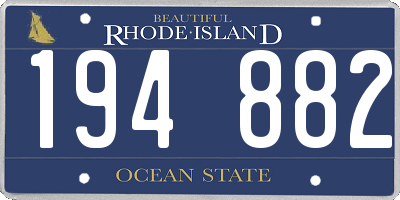RI license plate 194882