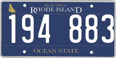 RI license plate 194883