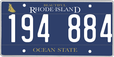RI license plate 194884