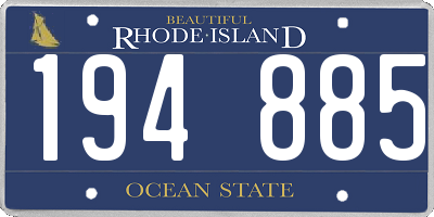 RI license plate 194885
