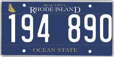 RI license plate 194890