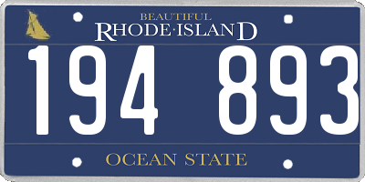 RI license plate 194893