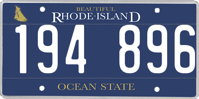 RI license plate 194896