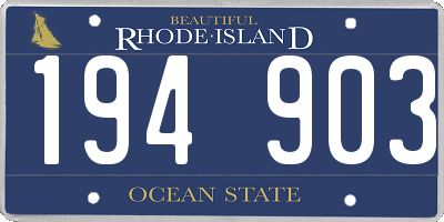 RI license plate 194903