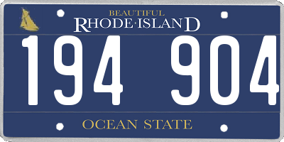 RI license plate 194904