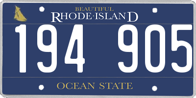 RI license plate 194905
