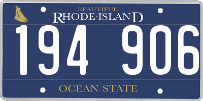 RI license plate 194906