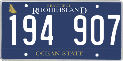 RI license plate 194907