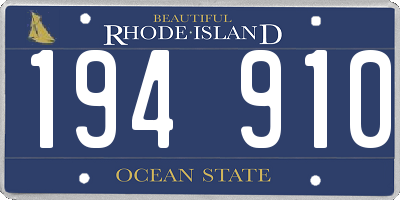 RI license plate 194910
