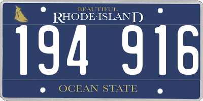 RI license plate 194916