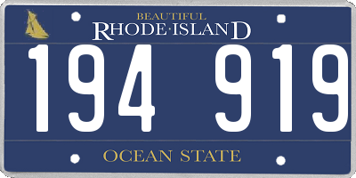 RI license plate 194919