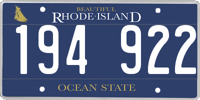 RI license plate 194922