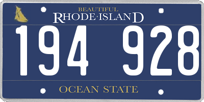 RI license plate 194928
