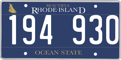 RI license plate 194930