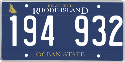 RI license plate 194932