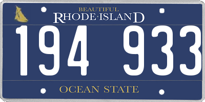 RI license plate 194933