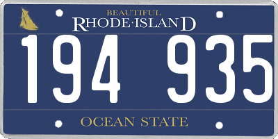 RI license plate 194935