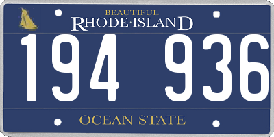 RI license plate 194936