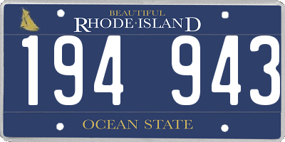 RI license plate 194943