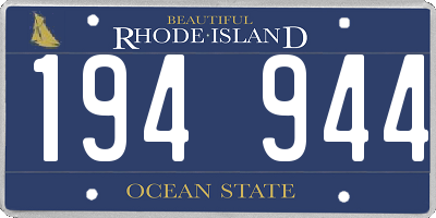 RI license plate 194944