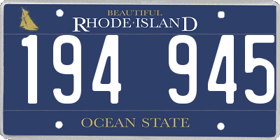 RI license plate 194945