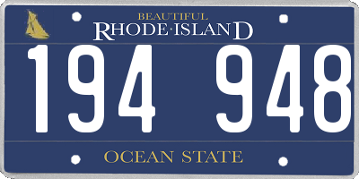 RI license plate 194948