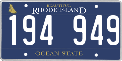 RI license plate 194949