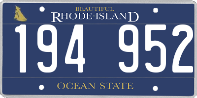 RI license plate 194952