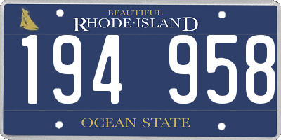 RI license plate 194958