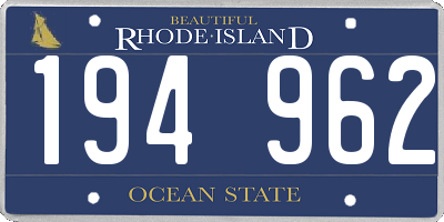 RI license plate 194962