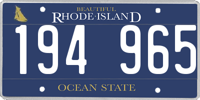 RI license plate 194965