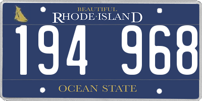 RI license plate 194968