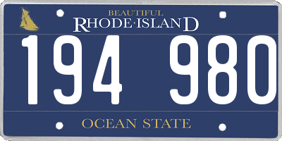 RI license plate 194980