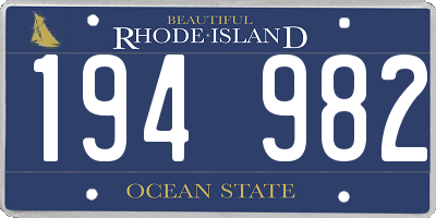 RI license plate 194982