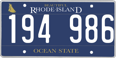 RI license plate 194986