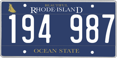 RI license plate 194987