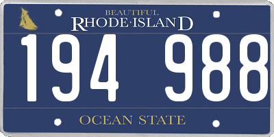 RI license plate 194988