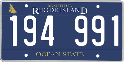 RI license plate 194991