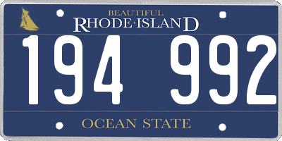 RI license plate 194992