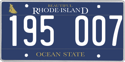 RI license plate 195007