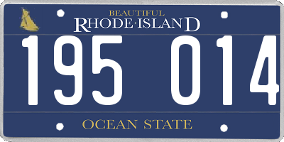 RI license plate 195014