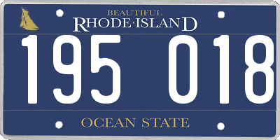 RI license plate 195018