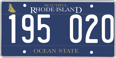 RI license plate 195020