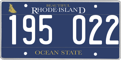 RI license plate 195022