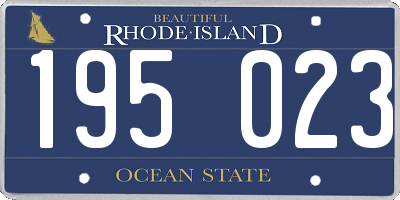 RI license plate 195023