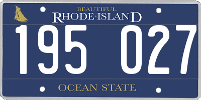 RI license plate 195027