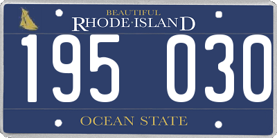 RI license plate 195030
